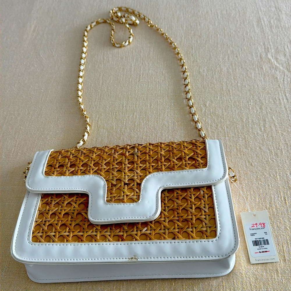 Rattan clutch purse. New with tag!